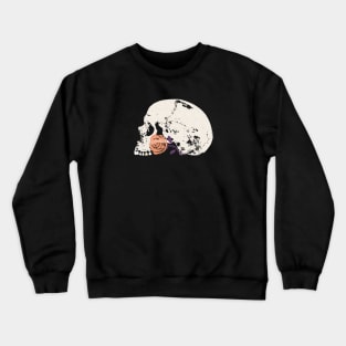 Vintage Skull with Orange Rose Crewneck Sweatshirt